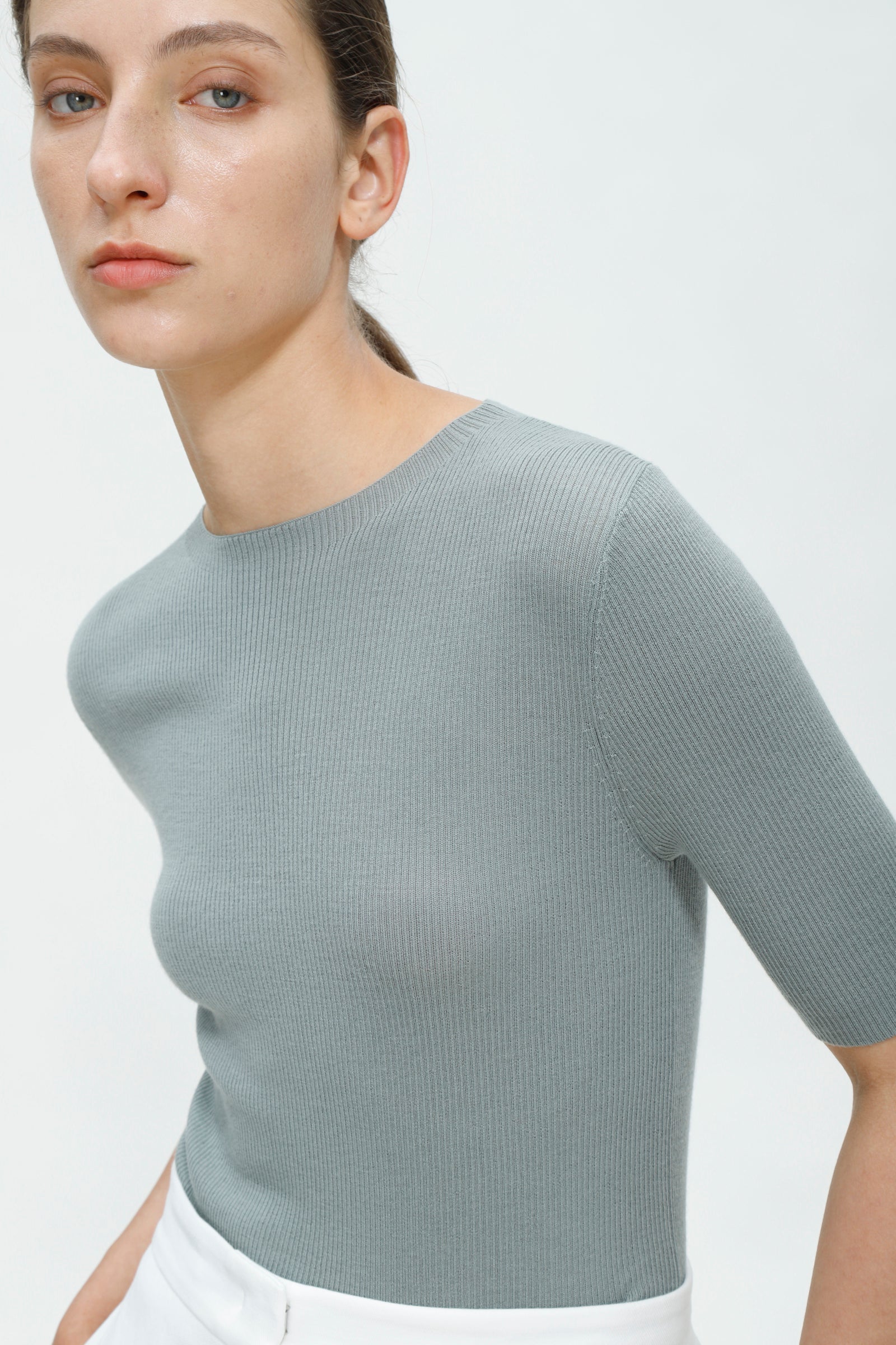 Une heures split collar silk knit ortotrauma.com