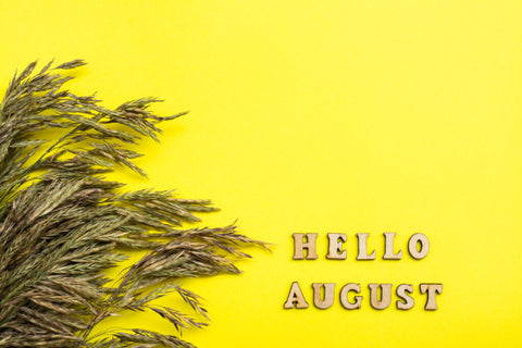 hello august text in wooden letters