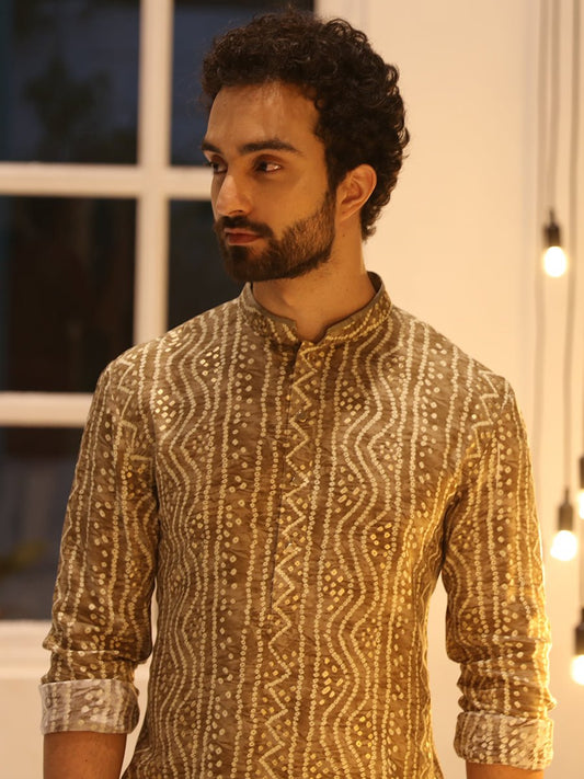 Coffee Brown Printed Kurta – The Kurta Company