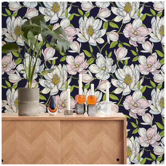 1pc HAOKHOME Vintage Floral Wallpaper, Self-Adhesive Wallpaper Peel And  Stick Wallpaper, Removable Wallpaper, Flower Contact Paper For Cabinets  Decora
