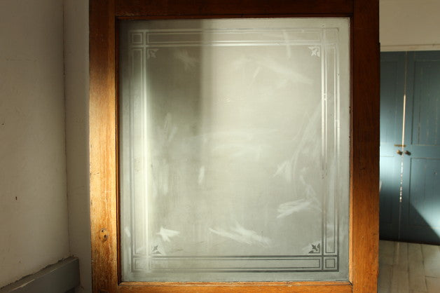 ガラス入りドア（扉） オーク材 イギリスアンティーク家具 