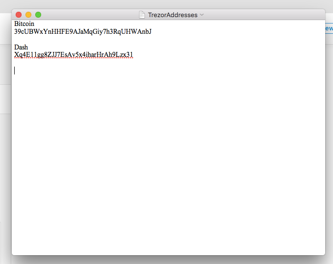 trezorbitcoinanddashaddress