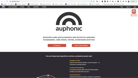 Auphonic podcast post production software.