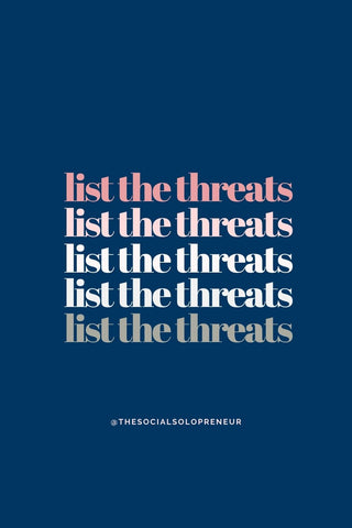 list the threats - step for of the SWOT content planning strategy for 2022