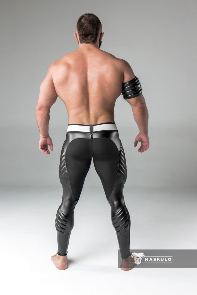 Armored. Men's Fetish Leggings. Codpiece. Zipped Rear