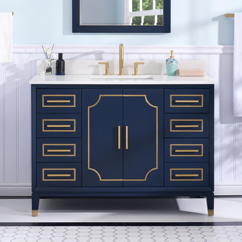 blue bathroom vanity