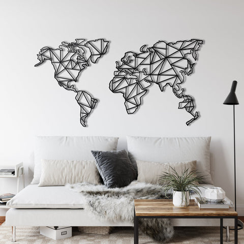 Wanddekoration mit Weltkarte