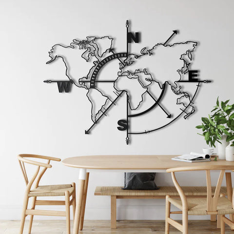 Wanddekoration mit Weltkarte