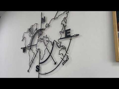 World Map Empty Metal Wall Art