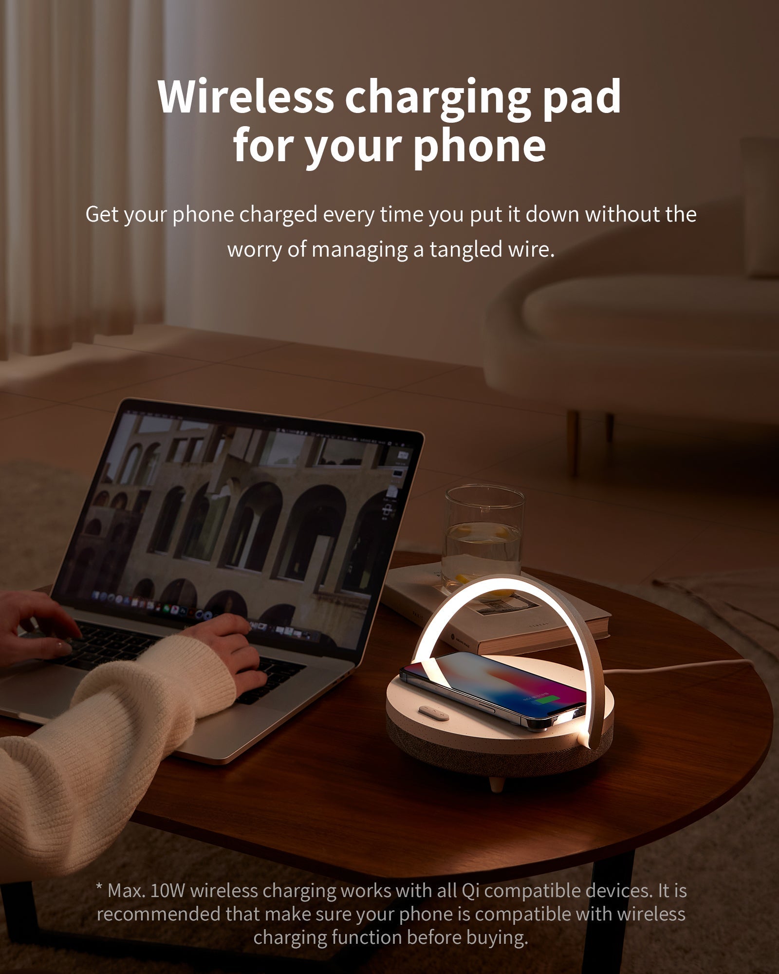 touch lamp portable bluetooth speaker & wireless charger