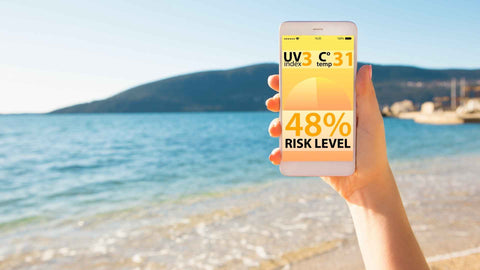 App showing the UV index