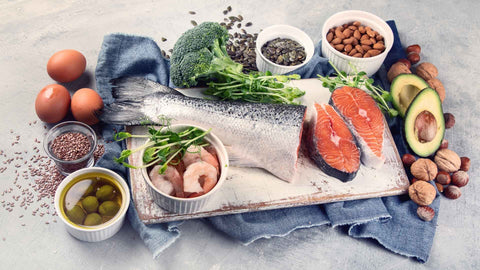 A variety of foods rich in Omega 3