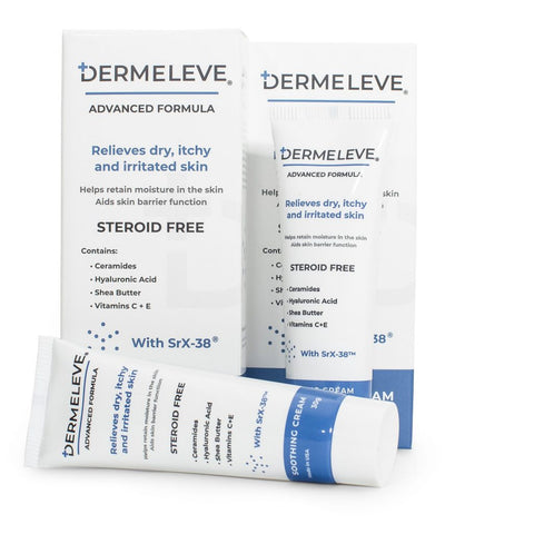 Dermeleve boxes and tubes