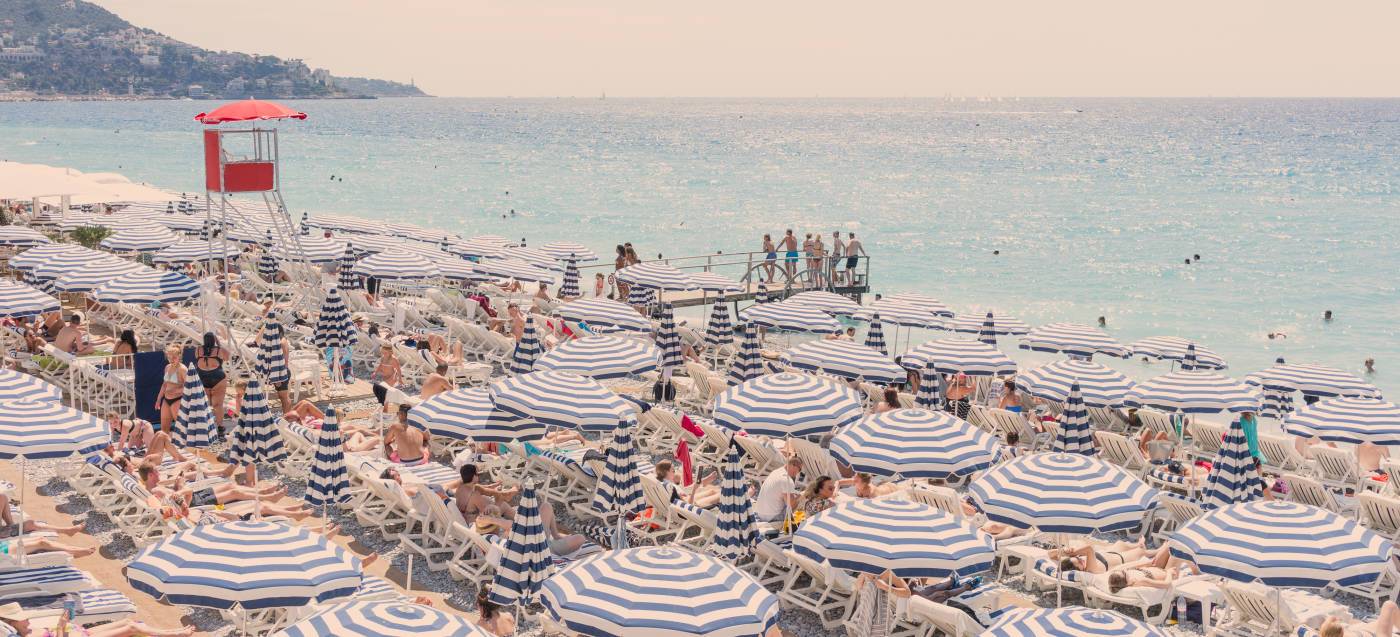  Canvas La Cote D` Azur Travel Tourism Beach Ocean Sea