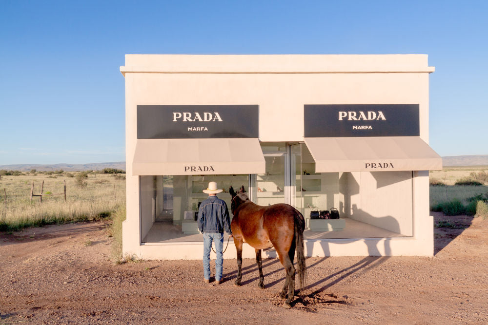 Cowboy and Mule, Prada Marfa
