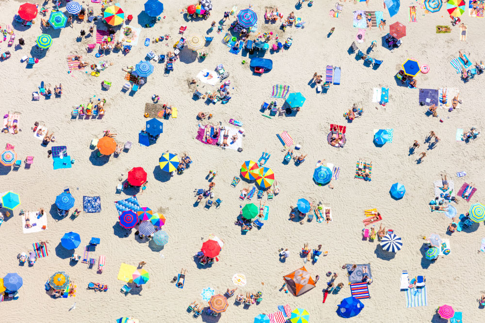 First Beach Sunbathers, Newport | Gray Malin