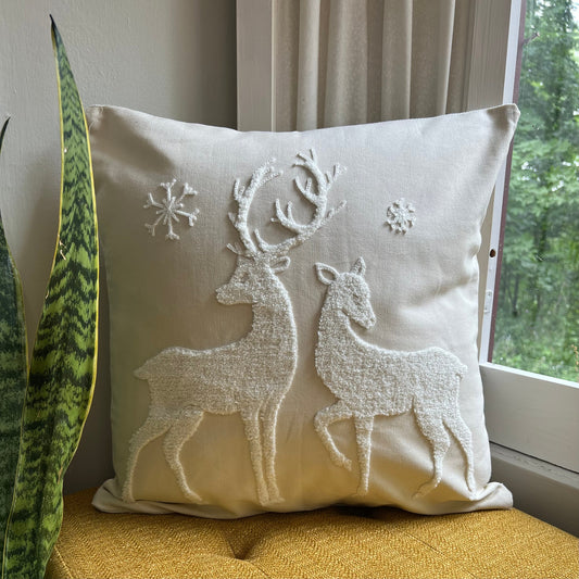 Fall Leaves Embroidered Pillow Cover