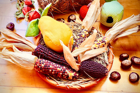 秋の野菜と果物の手芸品