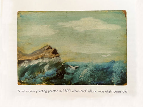 A rough sea, original oil painting by McClelland Barclay, 1899, age 8