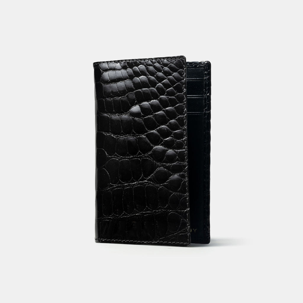 Cognac Pocket Secretary Alligator Wallet