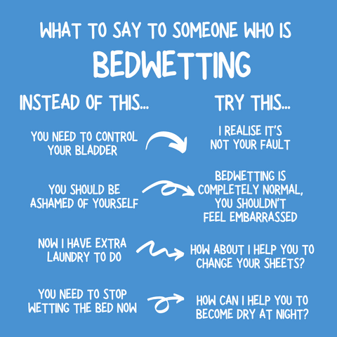 What to say to someone who is bedwetting