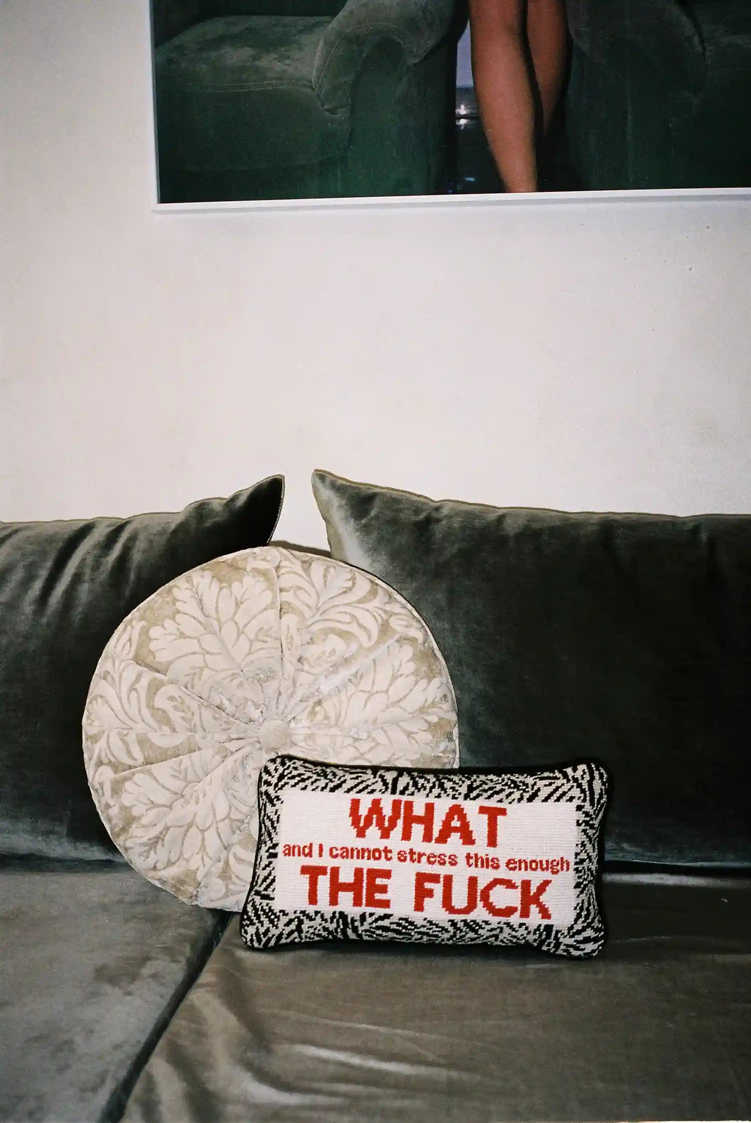 What The Fuck Needlepoint Pillow
