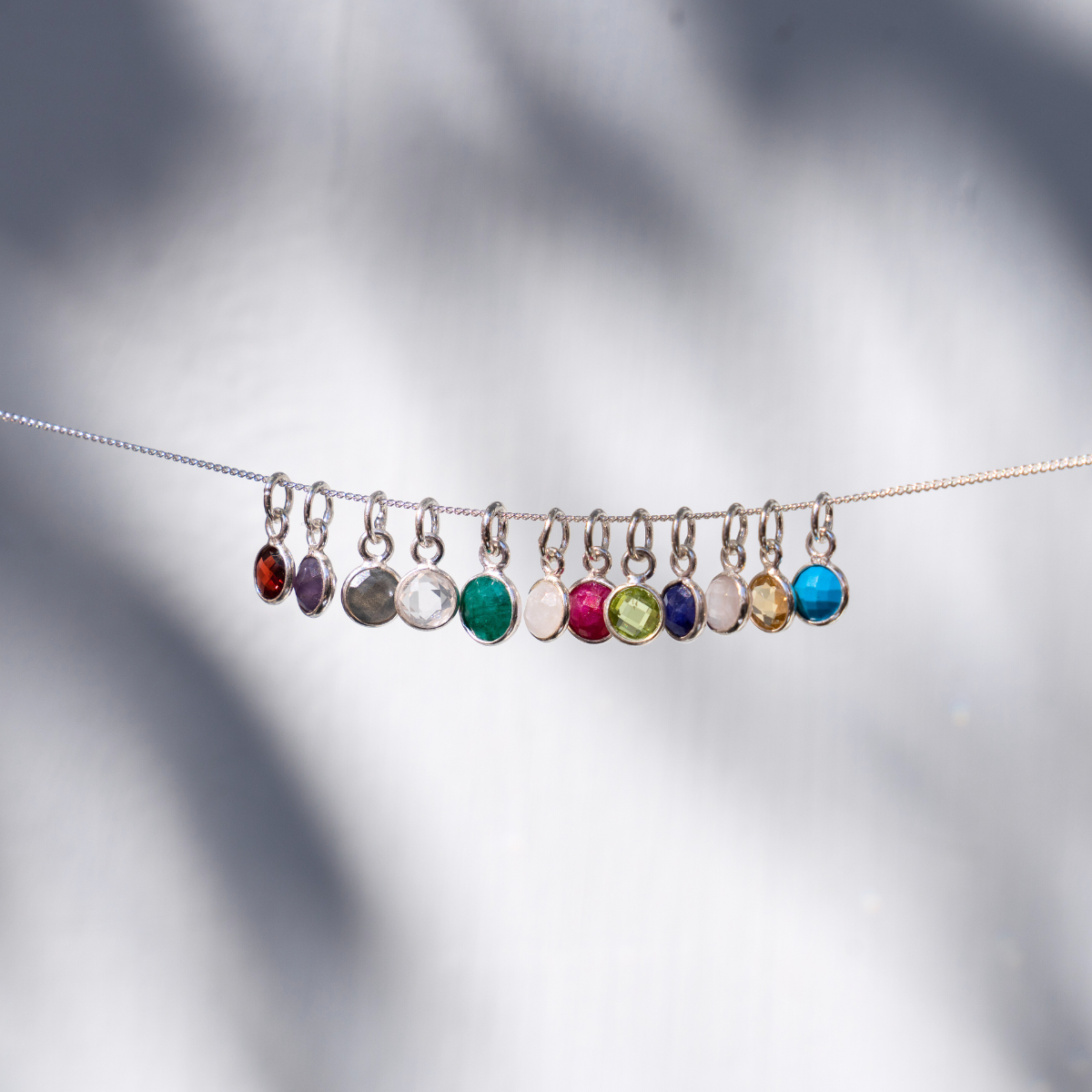 Birthstone charm necklaces