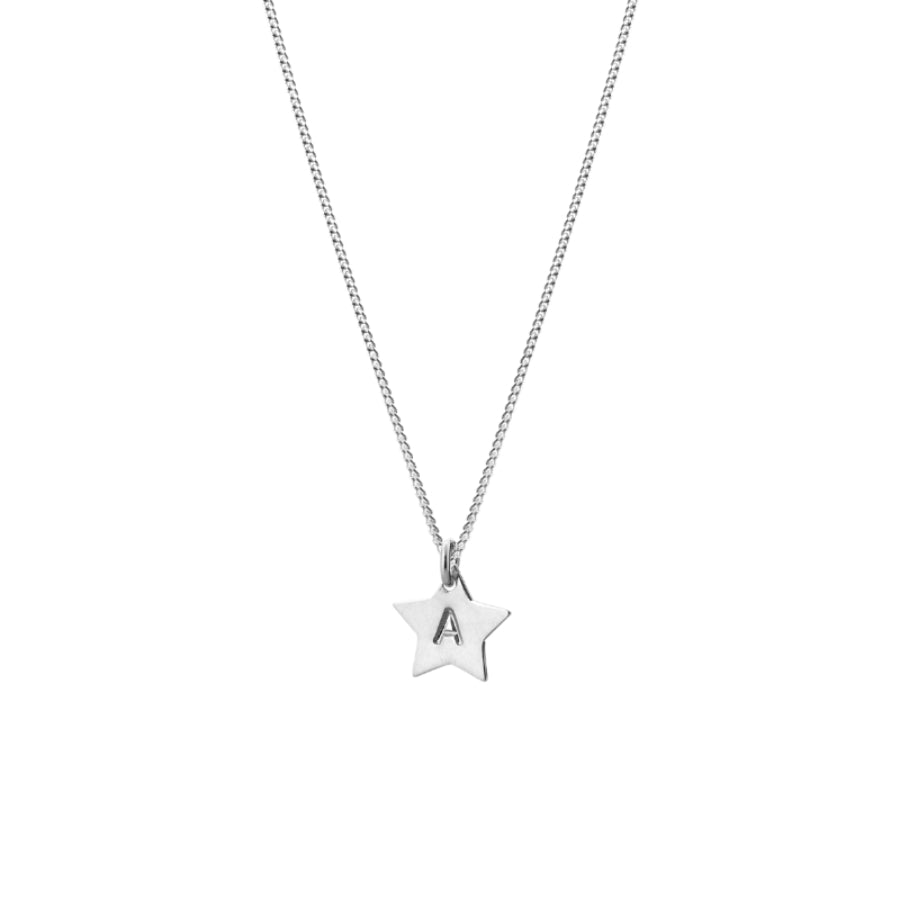 Personalised star charm initial necklace