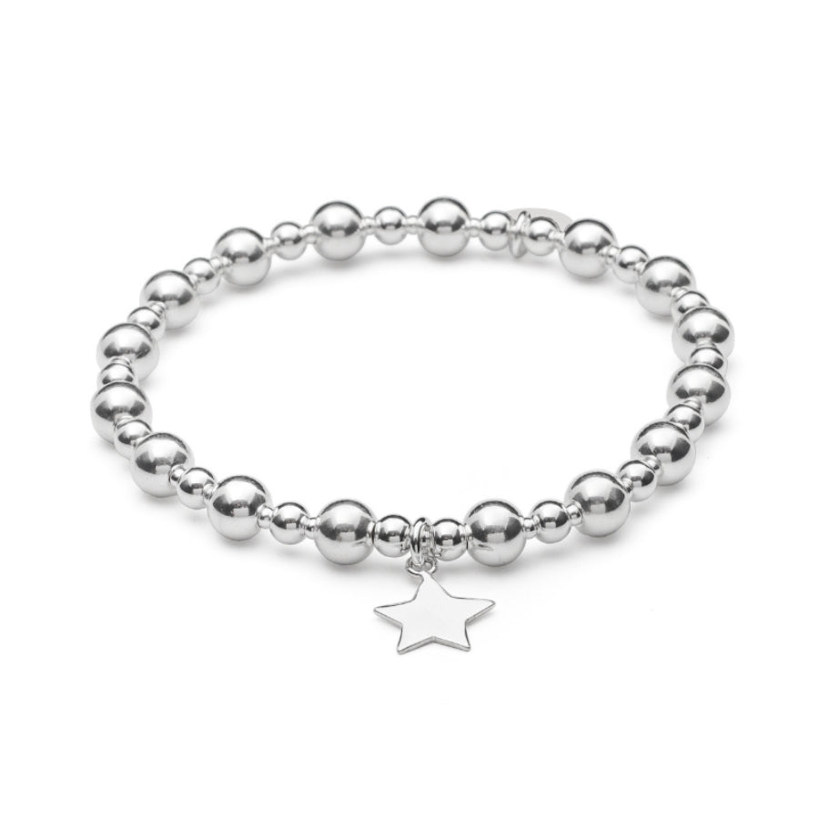 Personalised star charm initial bracelet