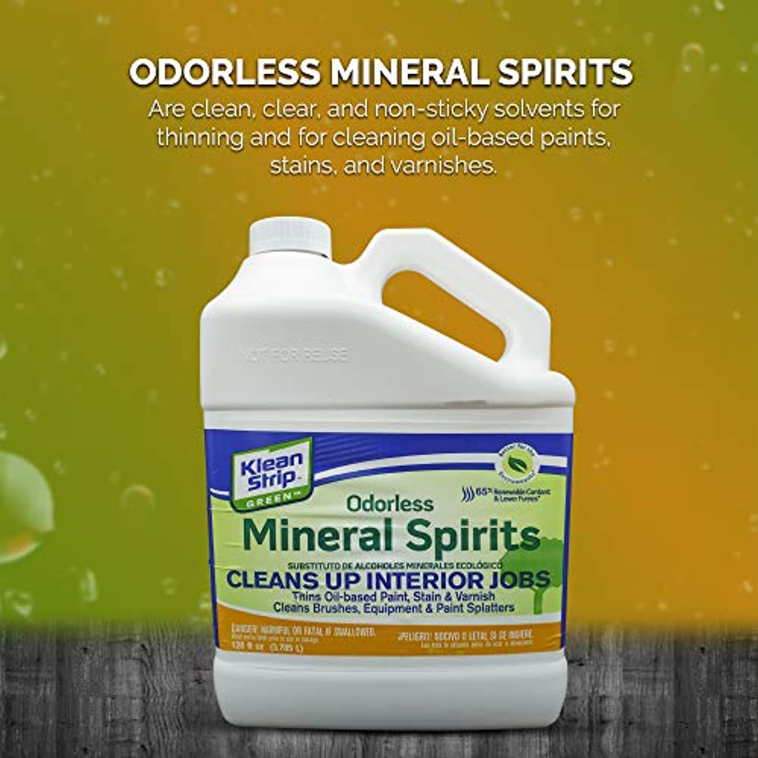 Klean Strip Odorless Mineral Spirits 1 Gallon - Commercial Industrial  Automotive Degreaser Wood Restoration Wipes Price Tag Residue Parts Organic