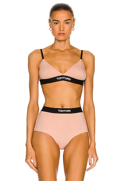 TOM FORD Double Peach Bandeau Bra in Black