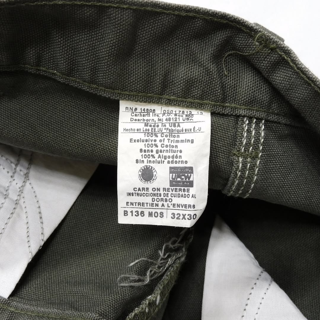 Carhartt B136 Washed Duck Double Front Work Pants made in