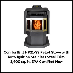 ComfortBilt HP21-SS Pellet Stove with Auto Ignition Stainless Steel Trim 2,400 sq. ft. EPA Certified New