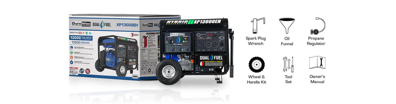 Duromax XP13000EH Whats In The Box Technical Drawing