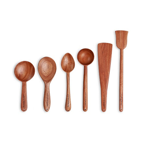 Wooden Spatula for Cooking & Serving [ Neem Wood ] – Set of 6 buy online India