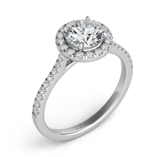 14K White Gold Halo Ring Setting #JS999W14