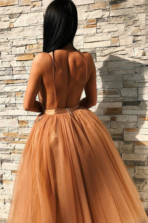 A-line Scoop Appliques Knee Length Prom Dresses Backless Party Dress