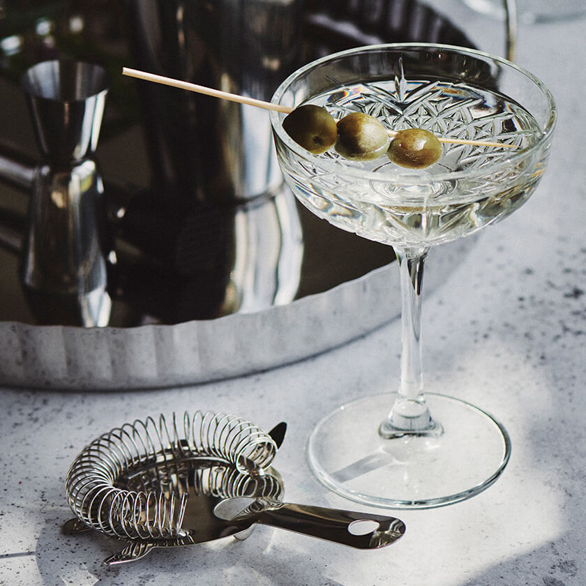 Dry Martini served in Winston Coupe Glass