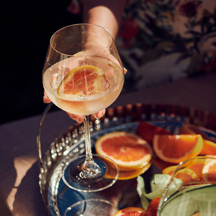 Grapefruit & Vodka Pitcher served in Salut Gin & Tonic Glasses