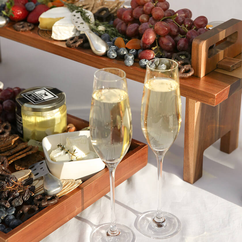 Fromage Cheese Board and Cuvee Champagne Flutes
