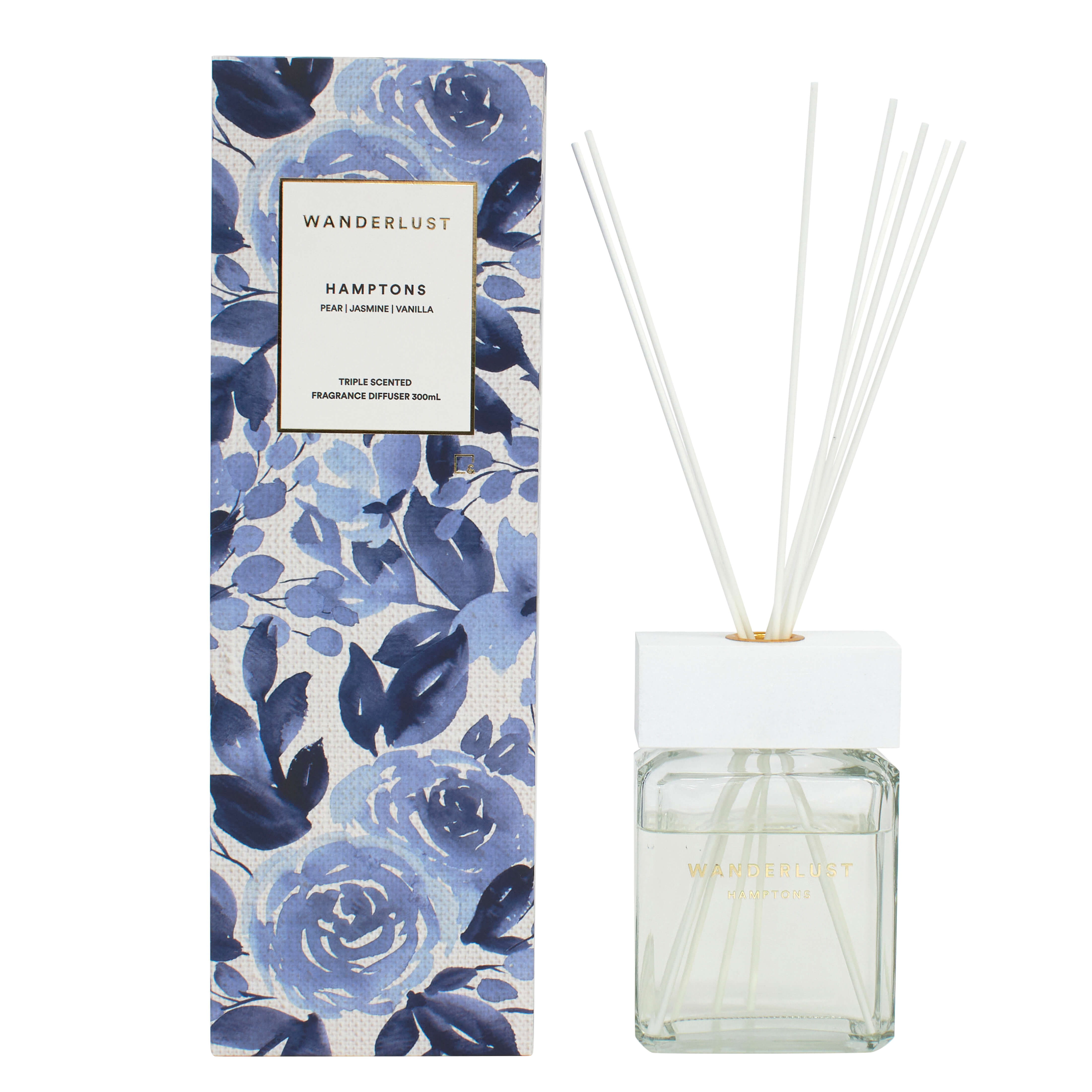 HAMPTONS PEAR JASMINE VANILLA TRIPLE SCENTED FRAGRANCE DIFFUSER 300mL ll." s 4 44. gy 4 - il 5 9 - . B ey $ * . w .o 1 f v S v : WIANDIERLYST HA MPTONS 