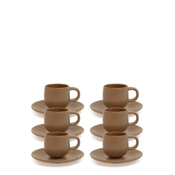 Espresso Cup and Saucer - White/brown - Home All