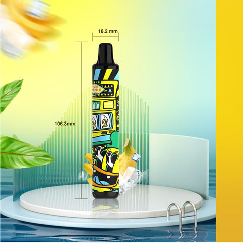 a SMOK minione disposable vape black and yellow colours