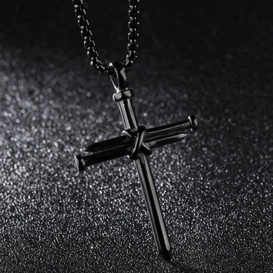 holy nails cross necklace