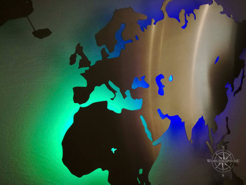 Weltkarte RGB Beleuchtet Hintergrund Blau Grün