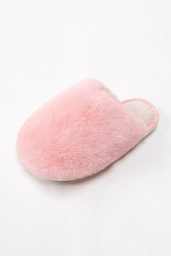 Lucky Faux Rabbit Fur Fluffy Slippers