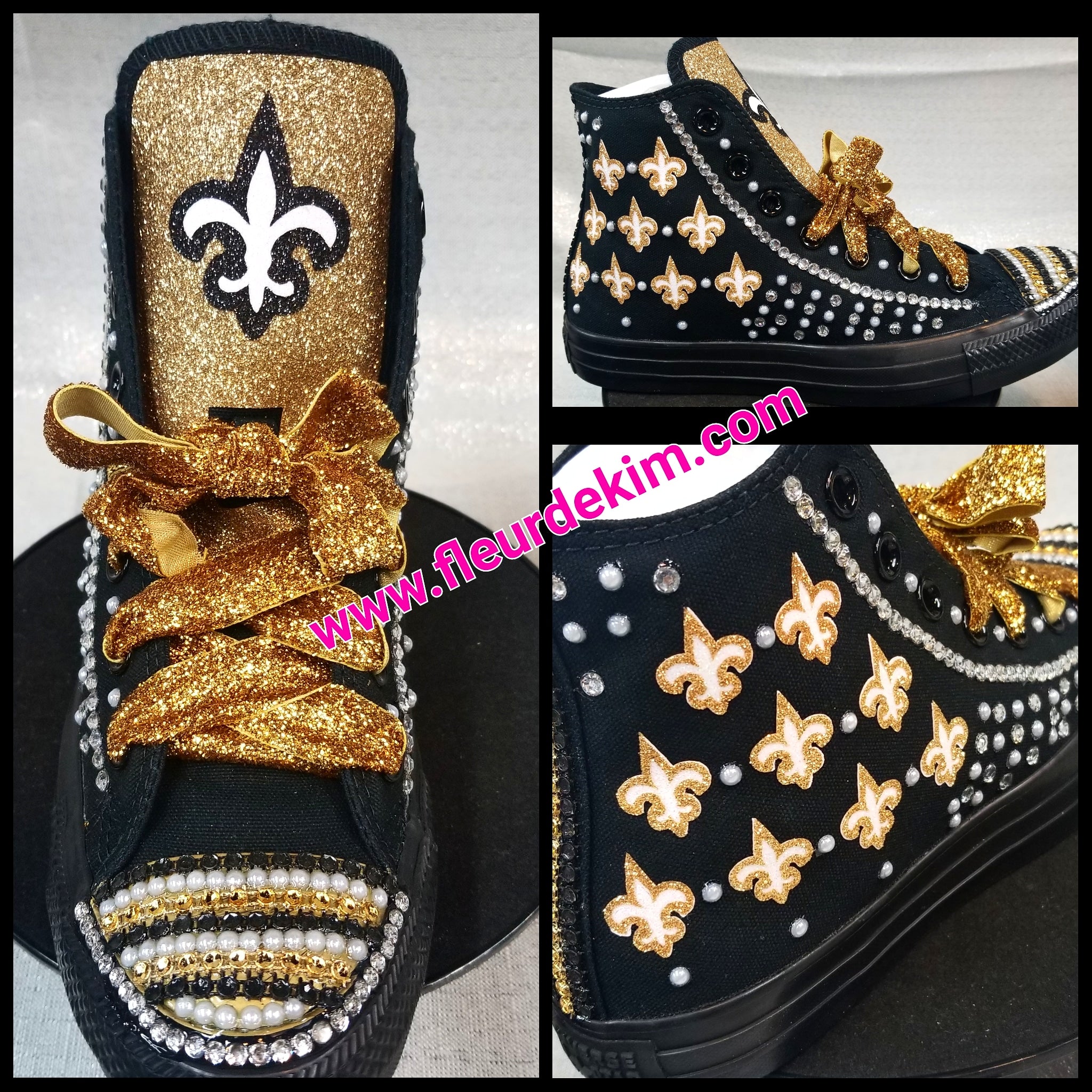 Bling sparkly Fleur de lis tennis shoes 