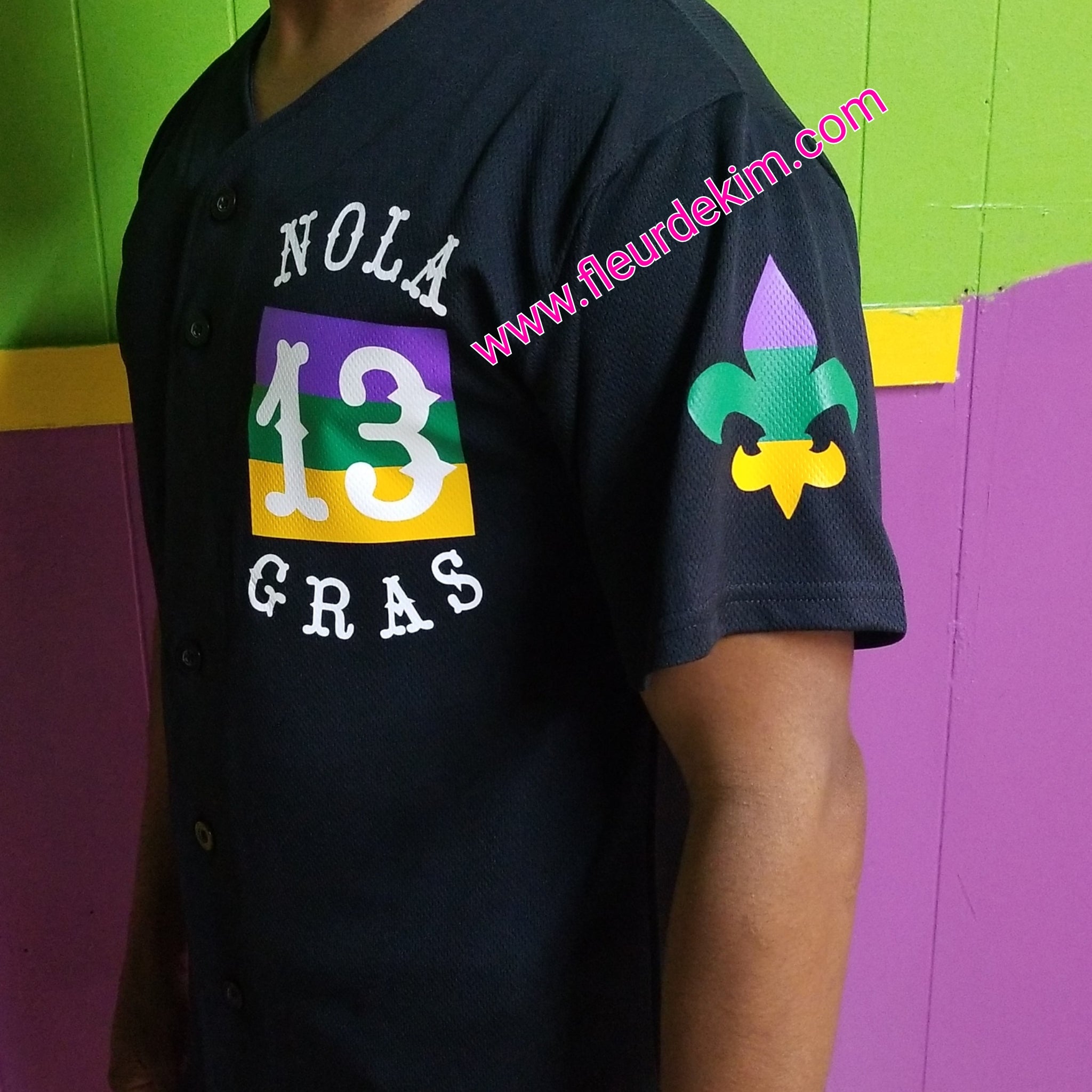 mardi gras baseball jersey