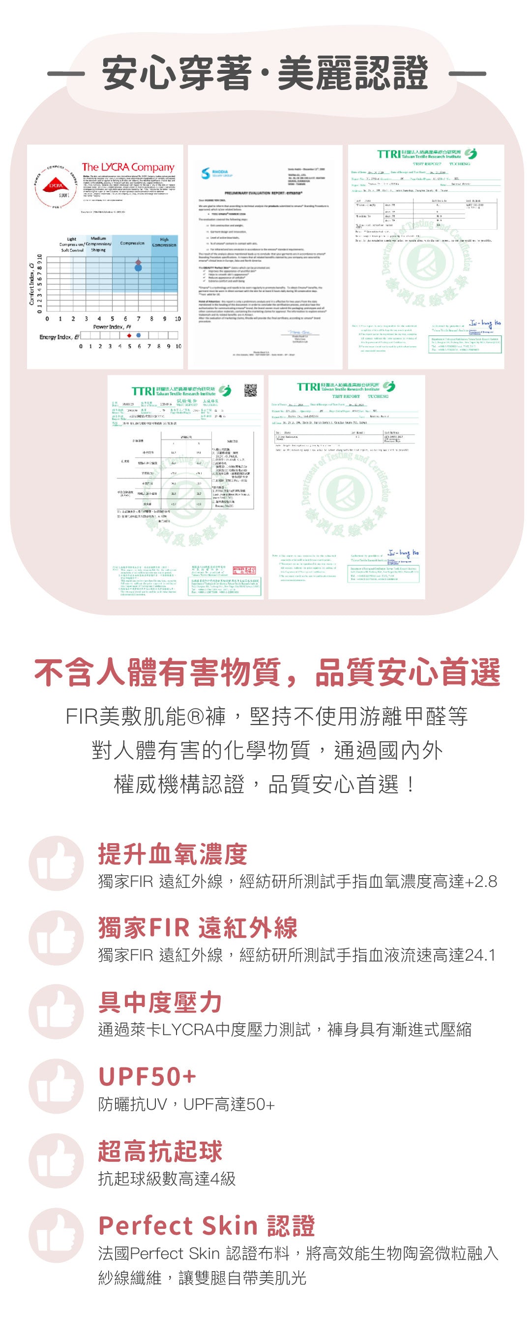 女性壓力褲首選， NU Concept 肌能衣研製所，FIR 美敷肌能®壓力褲-產後修復加速器，美敷循環更加倍，就像幫腿敷面膜。FIR 美敷肌能®壓力褲-全長／七分／五分 。獨家遠紅外線創新壓縮技術，有效提高血流速25%及血氧度3%，量身打造立體無縫設計，達到視覺立顯瘦效果，讓妳的雙腿自帶美肌，美膚不費力，機能更提升！