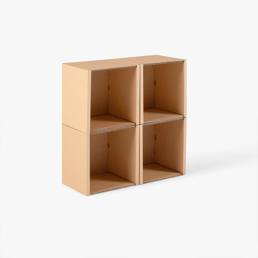 ROOM IN A BOX Sustainable Cardboard Shelf 1x3